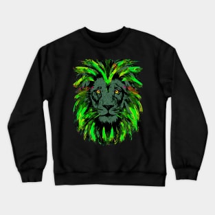 Green Lion Head - Lion Face Crewneck Sweatshirt